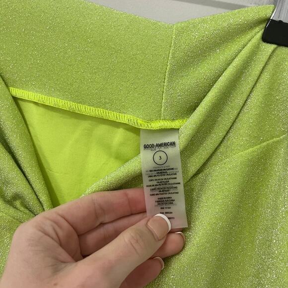 Good American Green Sparkle Bathing Suit Skirt Size 3 - Picture 3 of 4